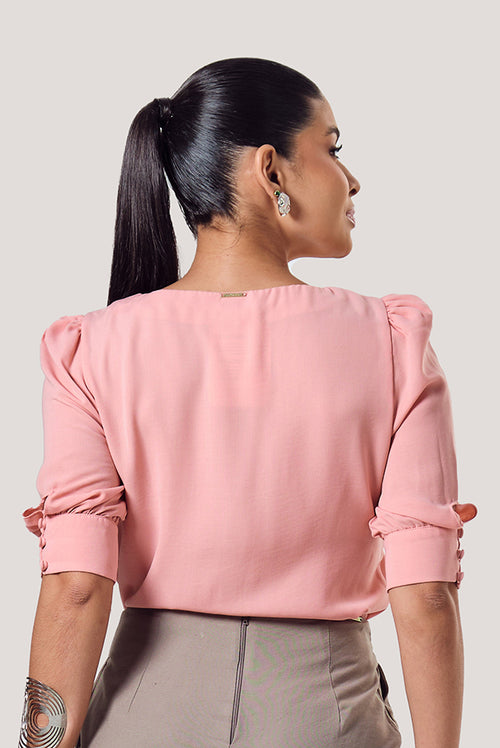 Carregar imagem 3 na visualização da galeria. Blusa Com Pregas Fixados