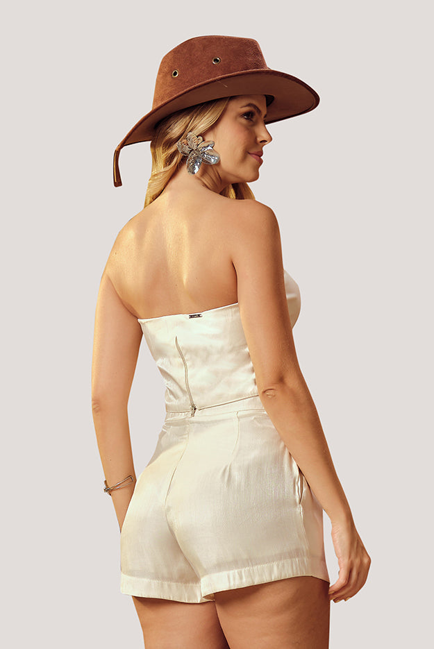 Blusa Corselet Com Strass