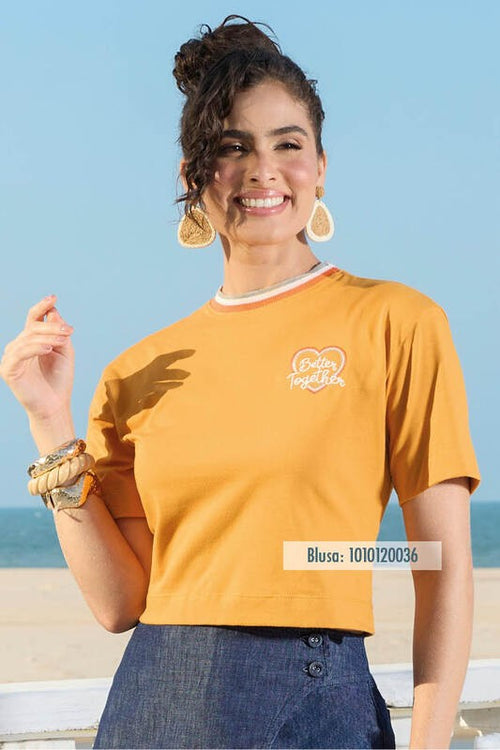 Carregar imagem 2 na visualização da galeria. Blusa Tshirt Cropped Better Together