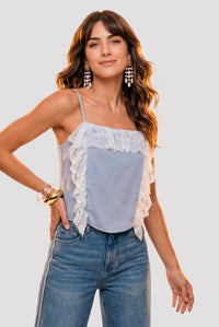 Blusa Com Renda Aplicada