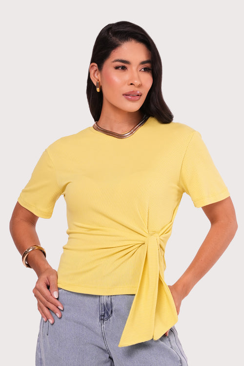 Carregar imagem 3 na visualização da galeria. Blusa T-shirt Com Amarracao