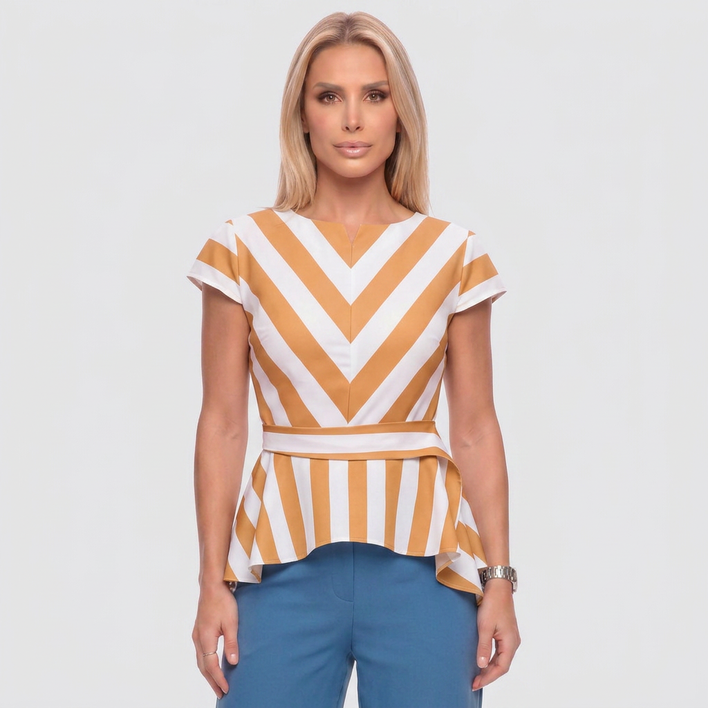 Blusa Pelum Em Listras Com Faixa