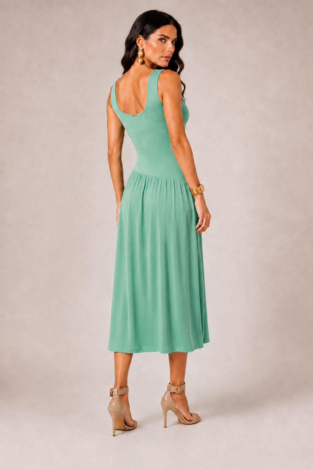 Vestido Longo Com Franzido