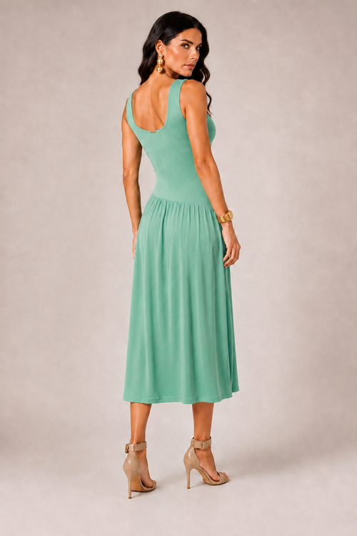 Carregar imagem 6 na visualização da galeria. Vestido Longo Com Franzido