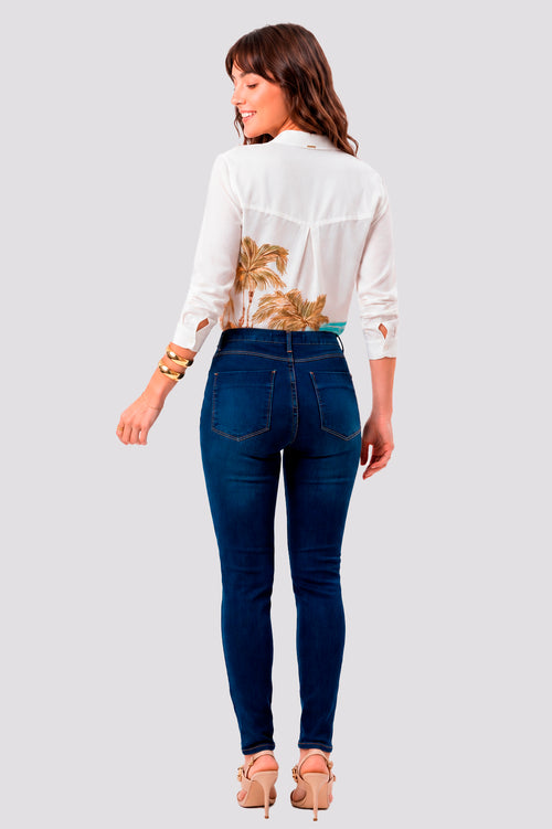 Carregar imagem 2 na visualização da galeria. Calca Skinny Com Pespontos Contrastantes Eston