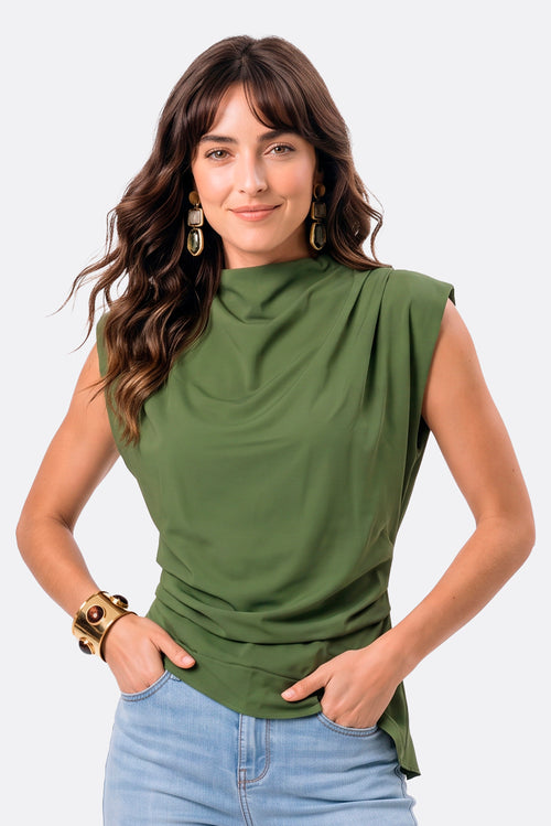 Carregar imagem 1 na visualização da galeria. Blusa Assimetrica Com Pregas