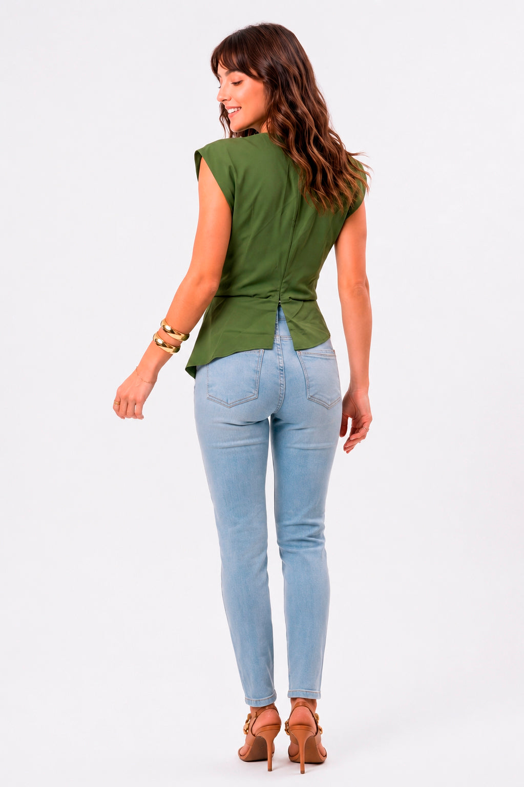 Calca Skinny Com Pespontos Contrastantes