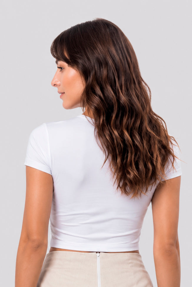 Blusa Baby Look Com Franzidos