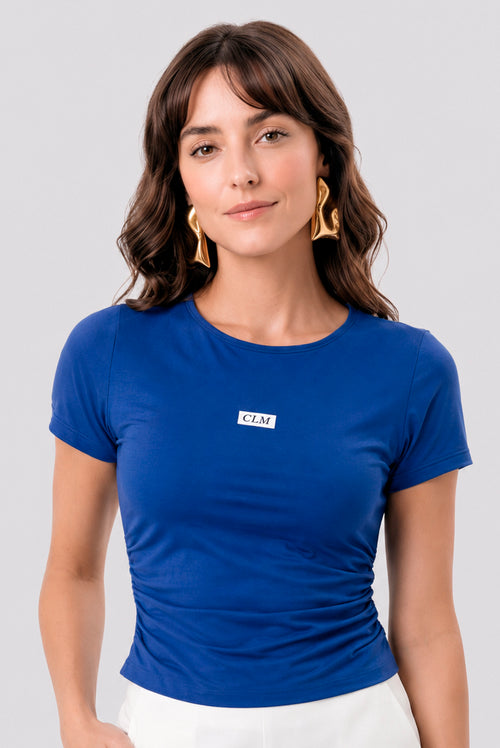 Carregar imagem 1 na visualização da galeria. Blusa Baby Look Com Franzidos