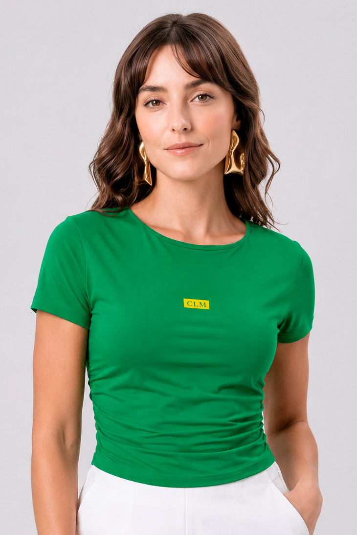 Blusa Baby Look Com Franzidos