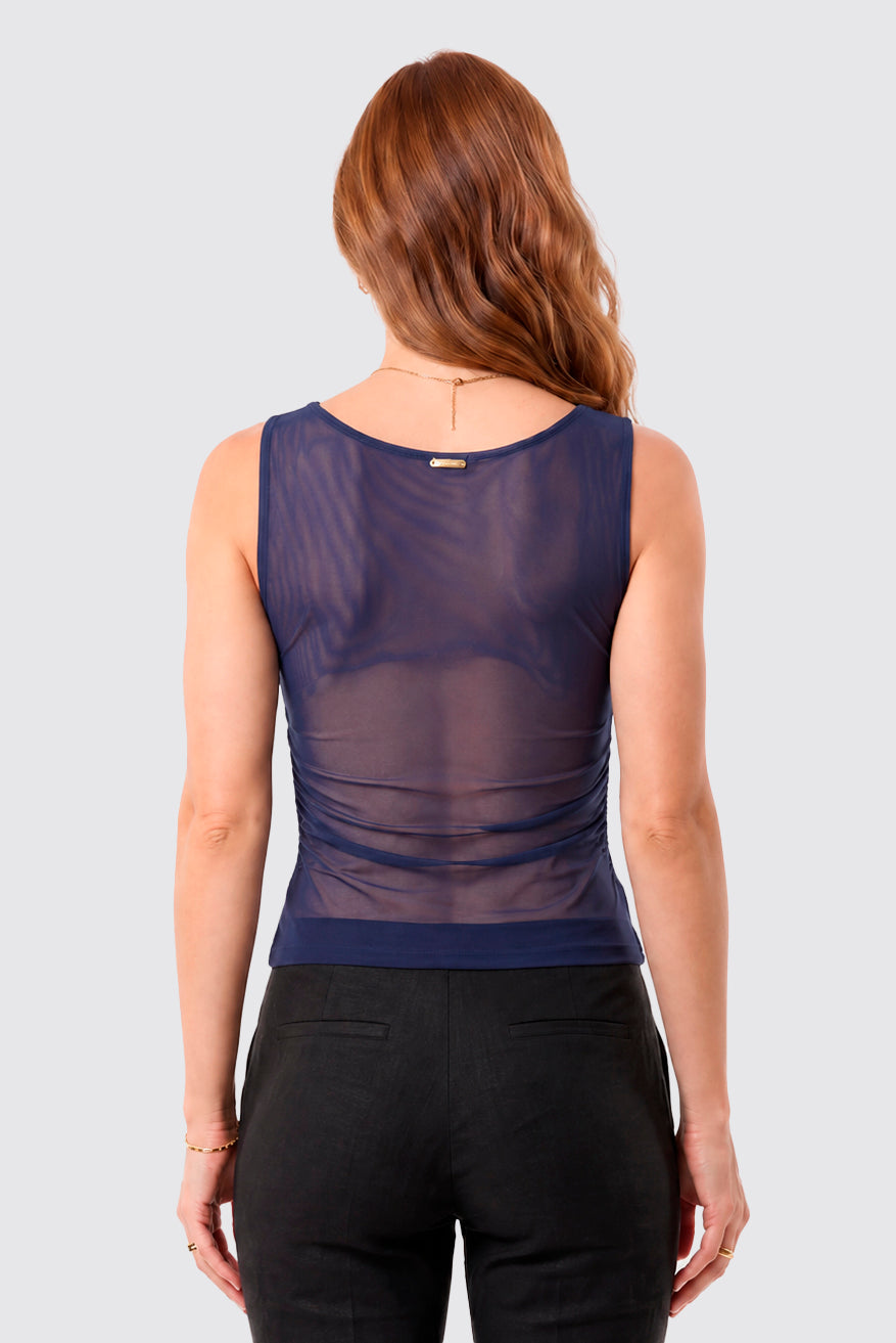 Blusa Com Drapeados Laterais