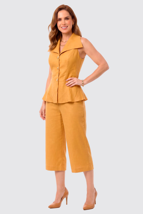 Carregar imagem 3 na visualização da galeria. Conjunto Colete Com Peplum E Bermuda