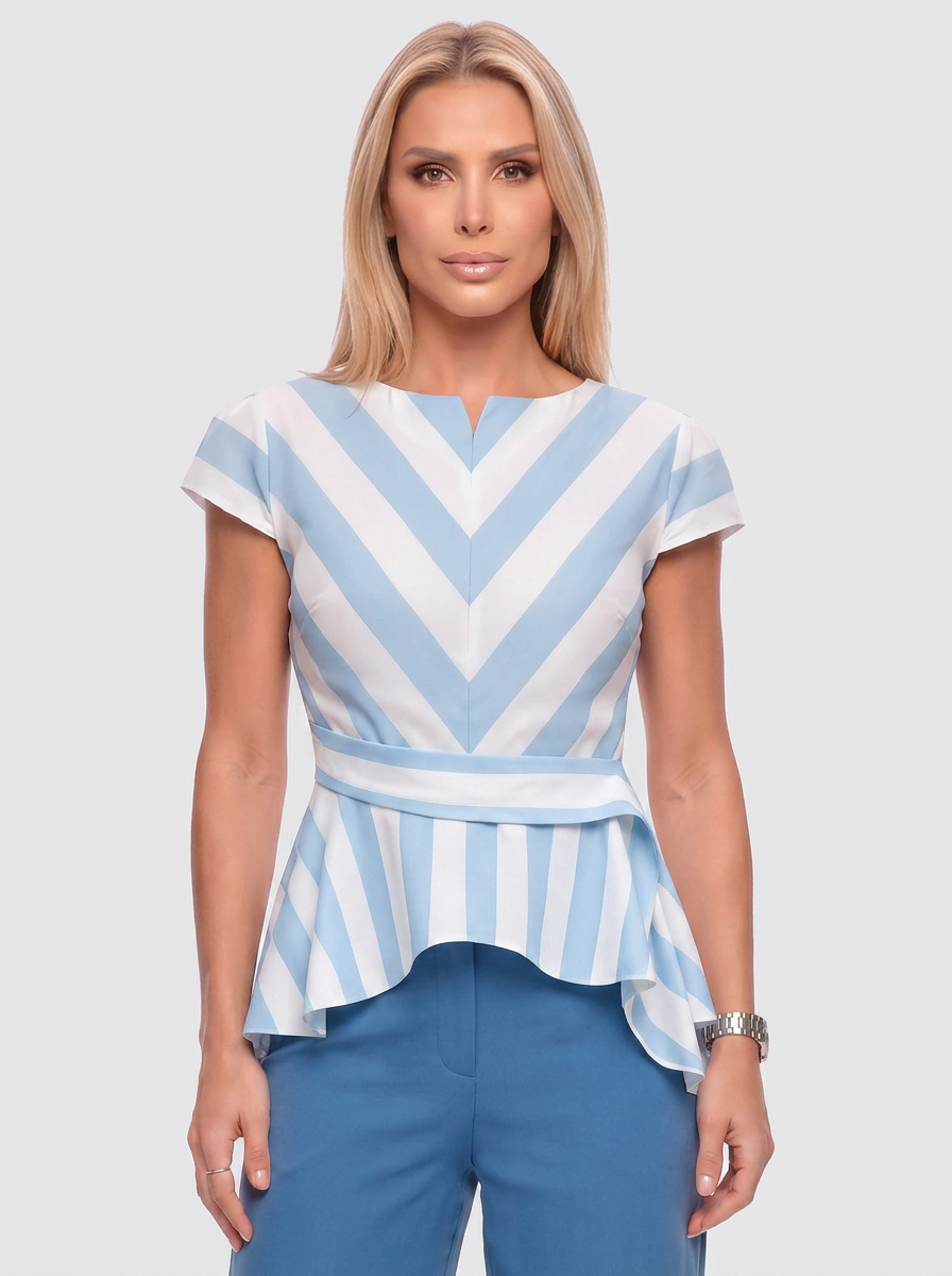 Blusa Pelum Em Listras Com Faixa